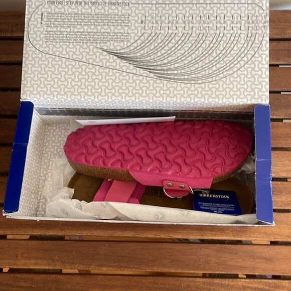 Birkenstock Oita Suede Leather Sandals Fuchsia Tulip EU38/US Women 7(Box Crushed - Picture 10 of 13